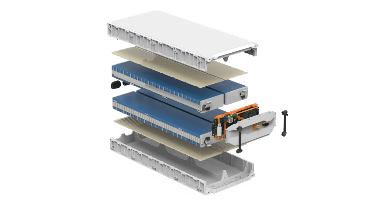 Exploded Magnus pack with LFP cells