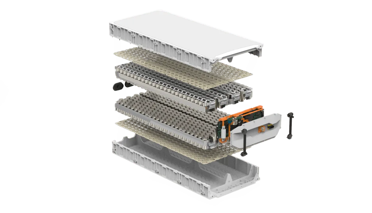 Exploded Magnus pack with nickel cells